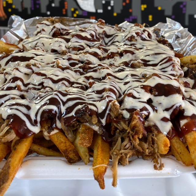 Loaded Pulled Pork Fries.